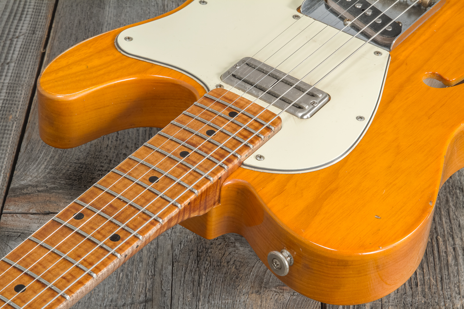 Haar Guitars Trad T Thinline Sh Tv Jones / Lindy Fralin Ht Mn #42270 - Aged Orange Antique - Tel shape electric guitar - Variation 4