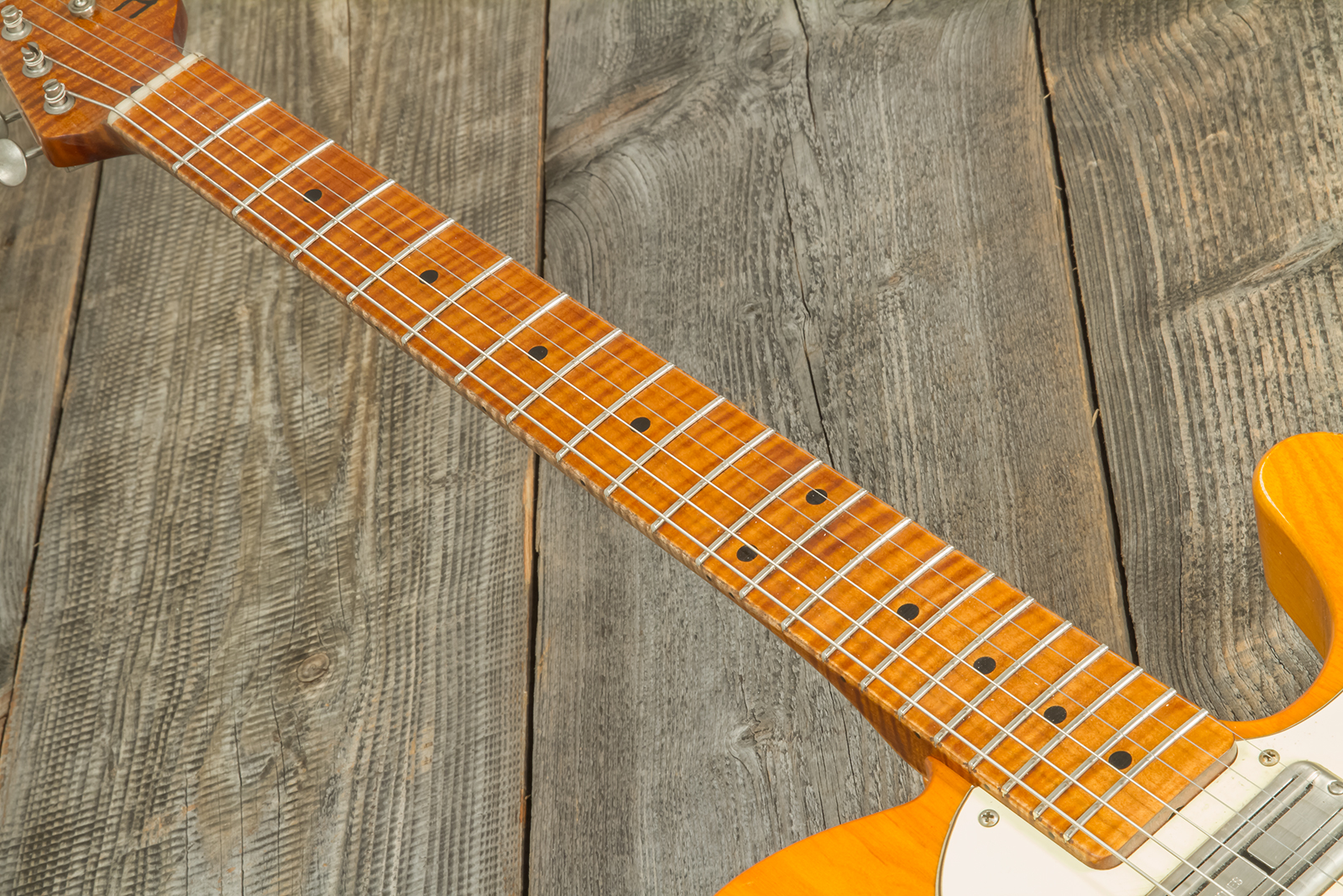 Haar Guitars Trad T Thinline Sh Tv Jones / Lindy Fralin Ht Mn #42270 - Aged Orange Antique - Tel shape electric guitar - Variation 5