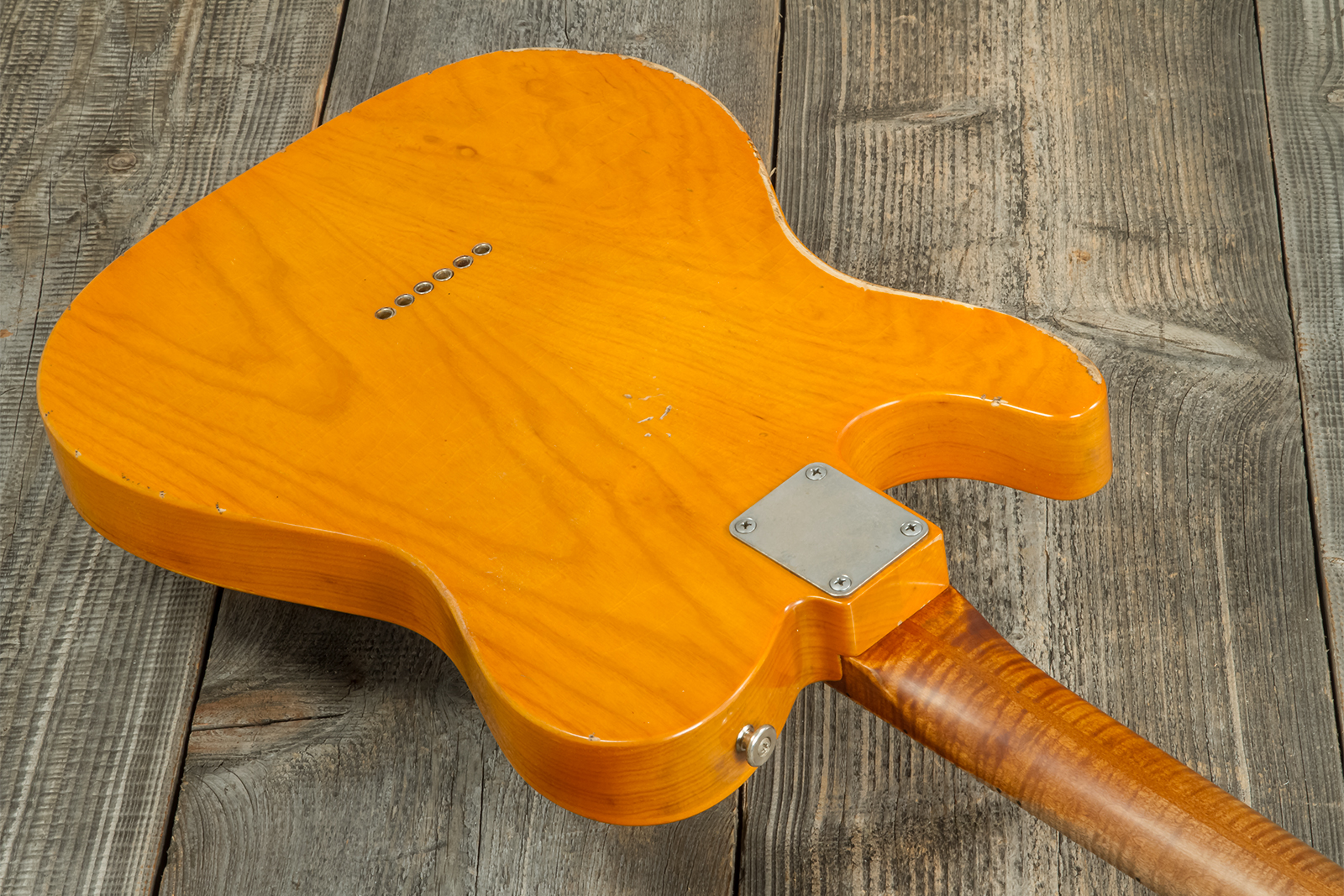 Haar Guitars Trad T Thinline Sh Tv Jones / Lindy Fralin Ht Mn #42270 - Aged Orange Antique - Tel shape electric guitar - Variation 7