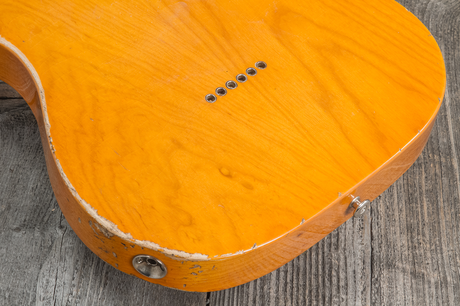 Haar Guitars Trad T Thinline Sh Tv Jones / Lindy Fralin Ht Mn #42270 - Aged Orange Antique - Tel shape electric guitar - Variation 8
