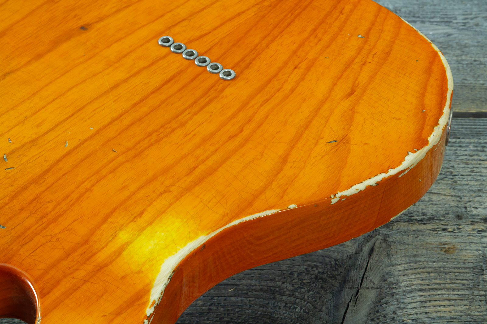 Haar Guitars Trad T Thinline Sh Tv Jones / Lindy Fralin Mn #43674 - Aged Orange See Through - Tel shape electric guitar - Variation 9