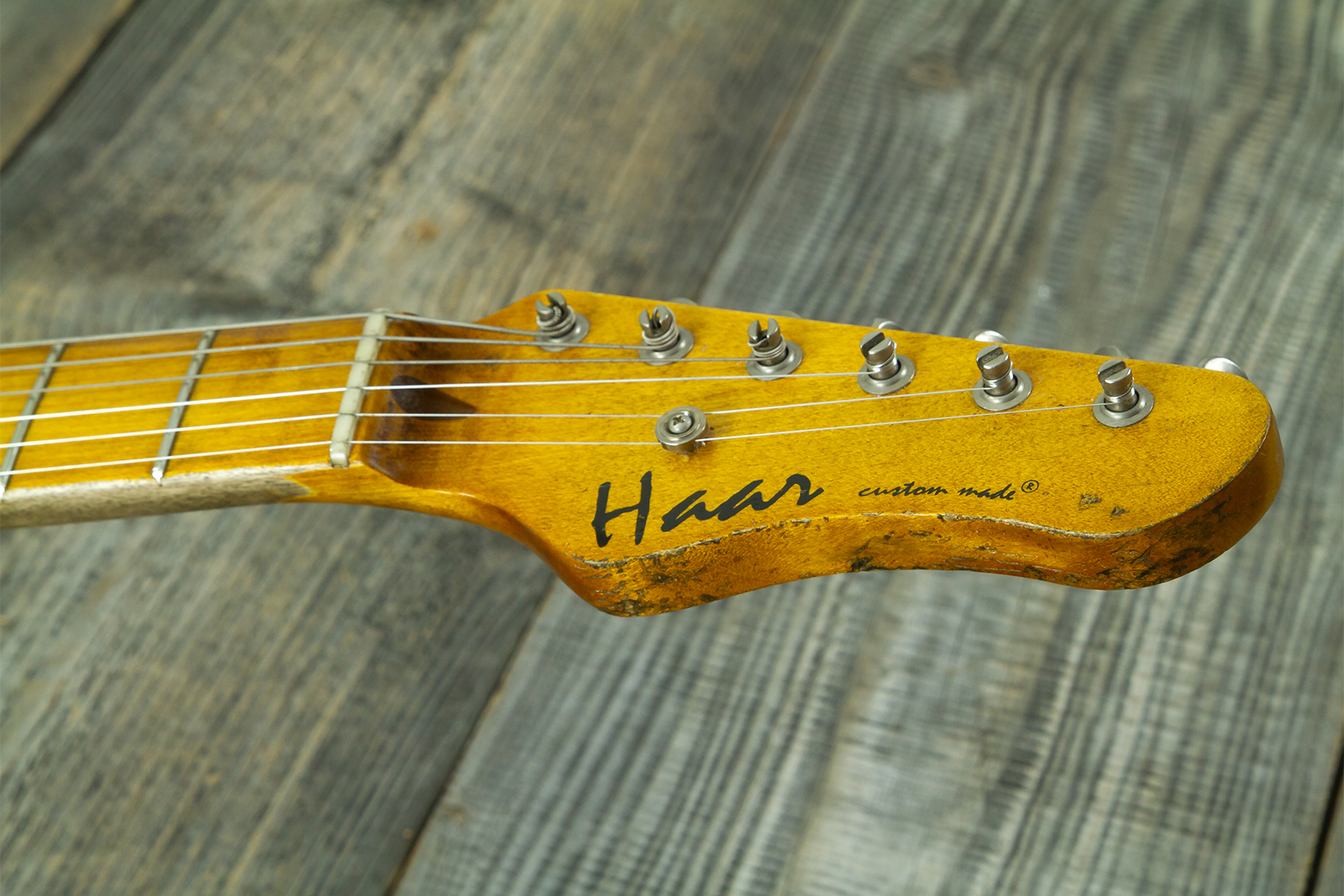 Haar Guitars Trad T Thinline Sh Tv Jones / Lindy Fralin Mn #43674 - Aged Orange See Through - Tel shape electric guitar - Variation 7