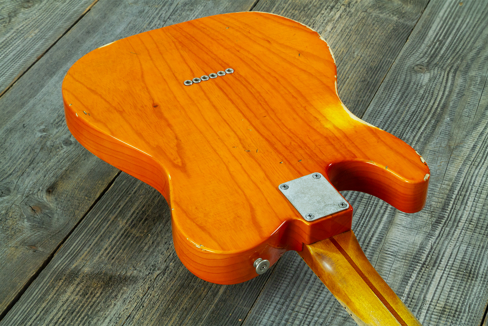 Haar Guitars Trad T Thinline Sh Tv Jones / Lindy Fralin Mn #43674 - Aged Orange See Through - Tel shape electric guitar - Variation 8
