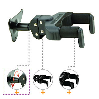 Hercules Stand Gsp39wb Guitar Wall Hanger Bras Court Embase Metal 3 Vis - Stand for guitar & bass - Variation 3