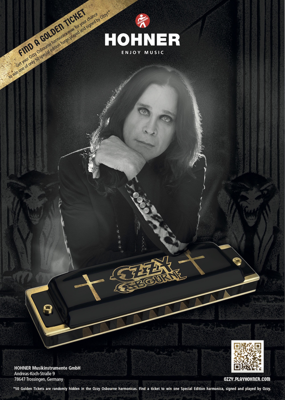 Hohner M666 Ozzy Osbourne Signature Series - Chromatic Harmonica - Variation 3