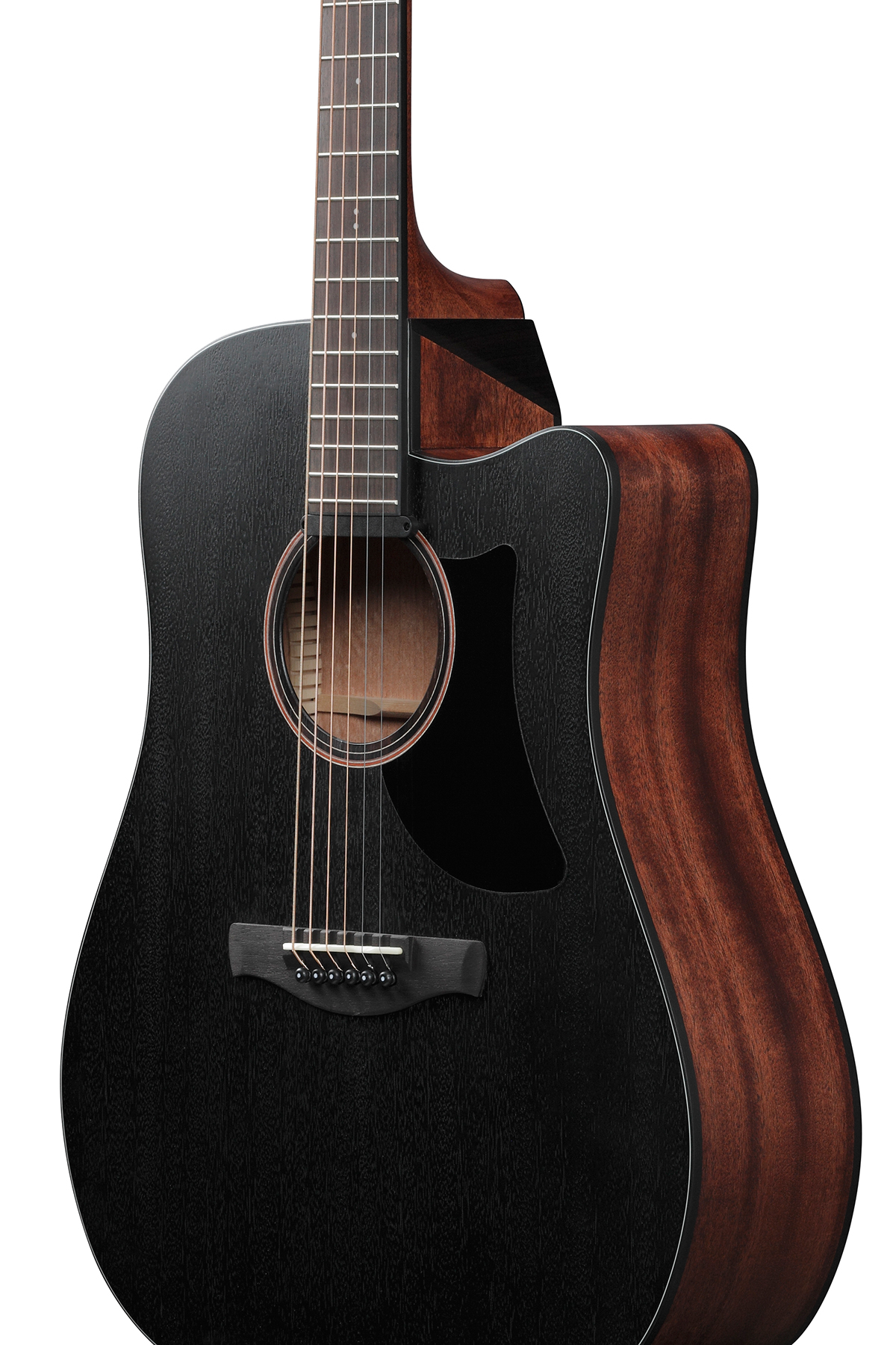 Ibanez Aad190ce Wkh Advanced Dreadnought Cw Tout Okoume Ova - Weathered Black Open Pore - Electro acoustic guitar - Variation 2