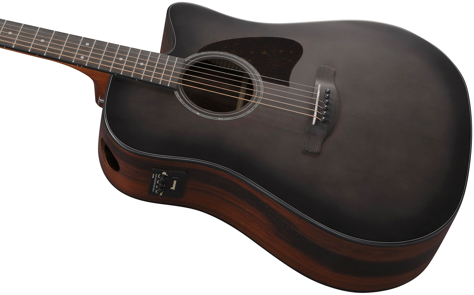Ibanez Aad70ce Tbn Advanced Dreadnought Cw Epicea Ebene Pur - Transparent Charcoal Burst - Folk guitar - Variation 2