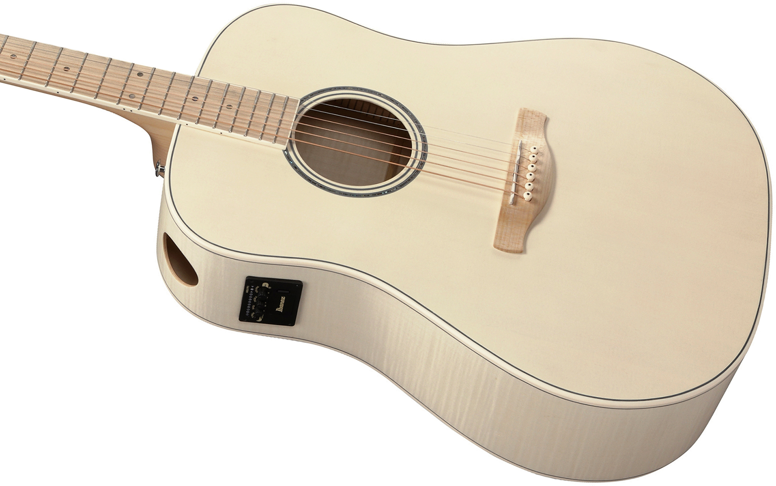 Ibanez Aad77m1e Oaw Advanced Dreadnought Cw Epicea Erable Mn - Open Pore Antique White - Folk guitar - Variation 2
