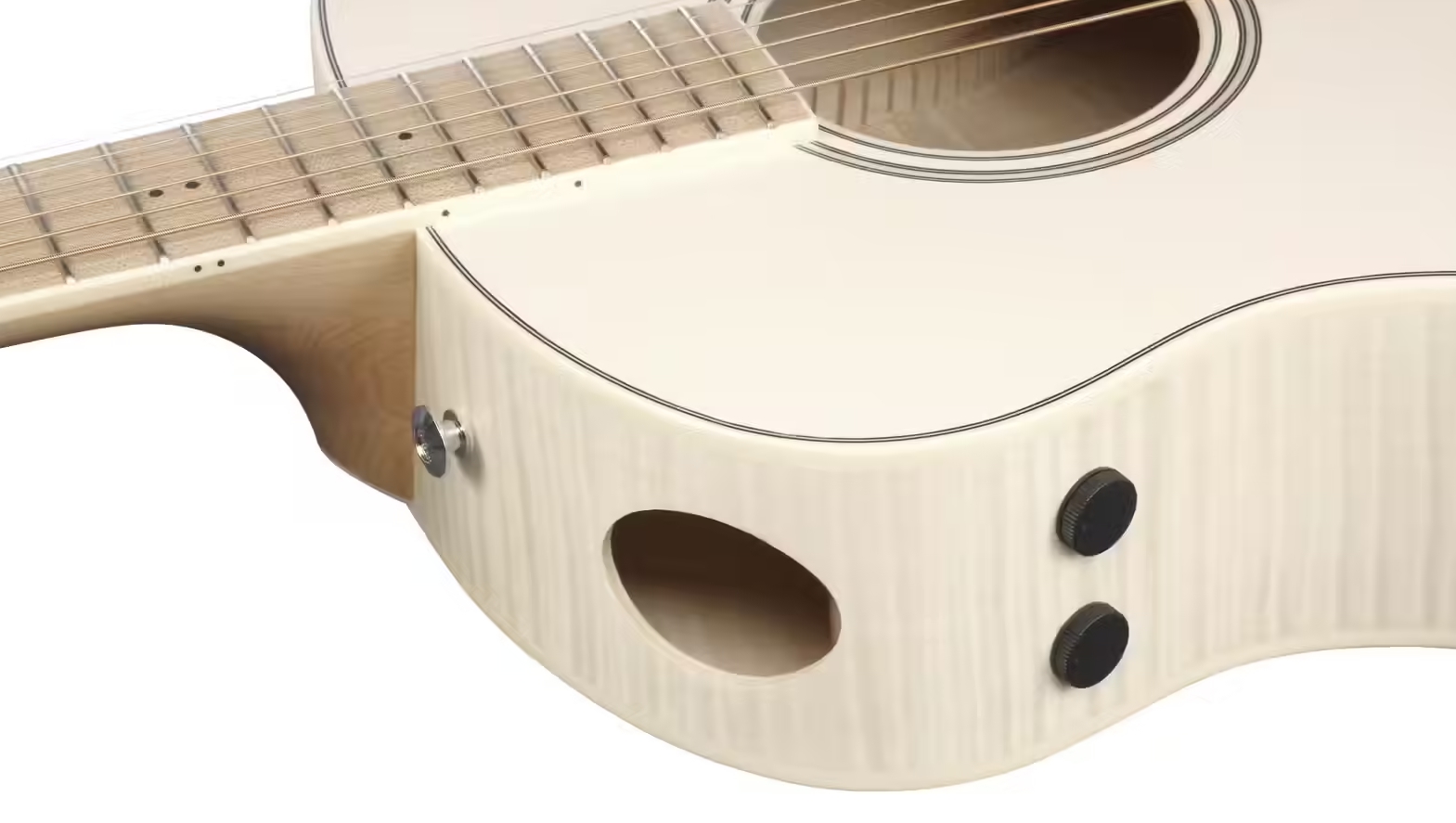 Ibanez Aam370e Oaw Advanced Auditorium Epicea Erable Mn - Open Pore Antique White - Folk guitar - Variation 3