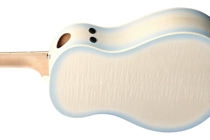 Ibanez Aam370m2e Aib Advanced Auditorium Epicea Erable Mn - Transparent Antique White Ice Blue Open Pore - Folk guitar - Variation 2