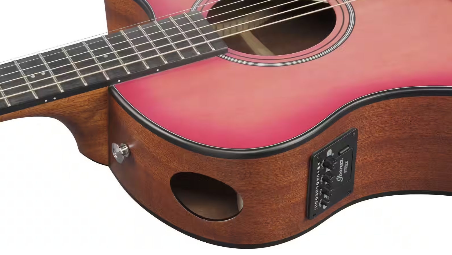 Ibanez Aam50ce Cro Advanced Auditorium Cw Epicea Sapele Pur - Coral Red Burst Open Pore - Folk guitar - Variation 2