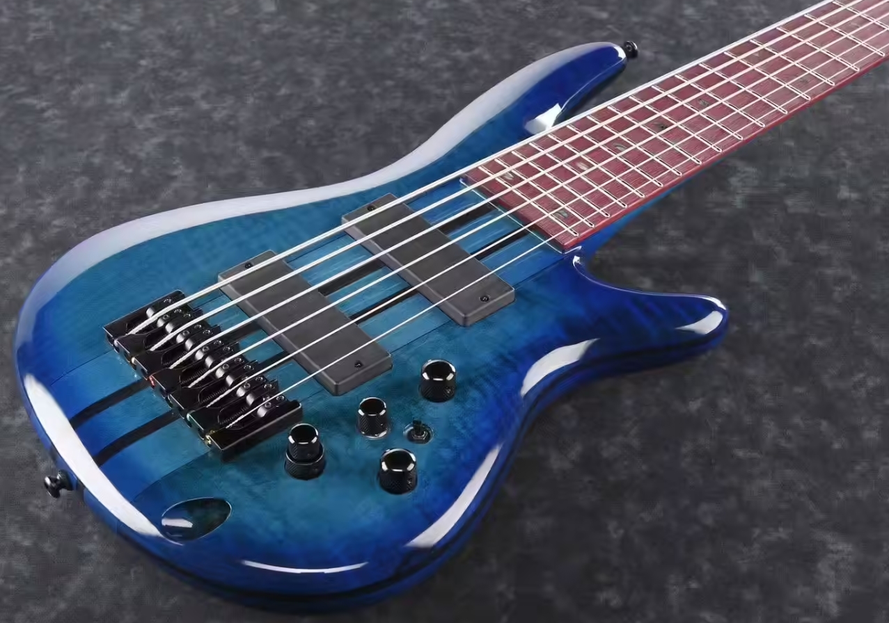 Ibanez Adam Nitti Anb306 Signature 6c Active Bartolini Pur - Transparent Blue - Solid body electric bass - Variation 2