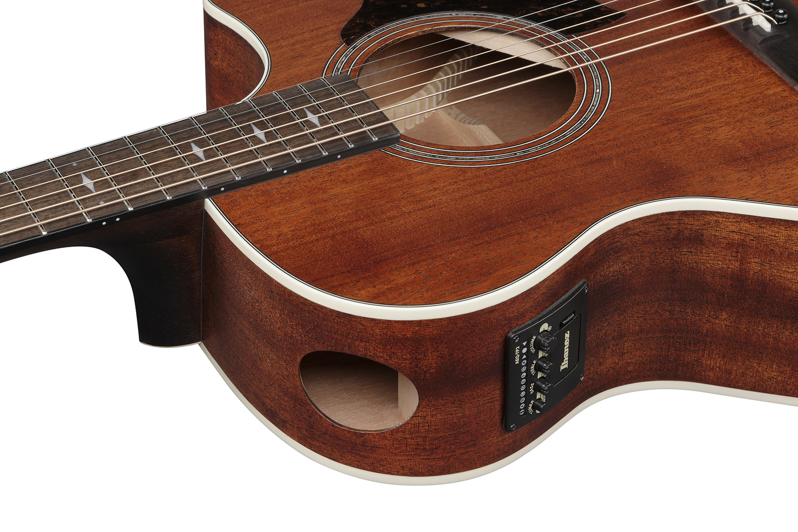 Ibanez Ae140 Opn Concert Thinline Cw Tout  Okoume Lau - Open Pore Natural - Folk guitar - Variation 2
