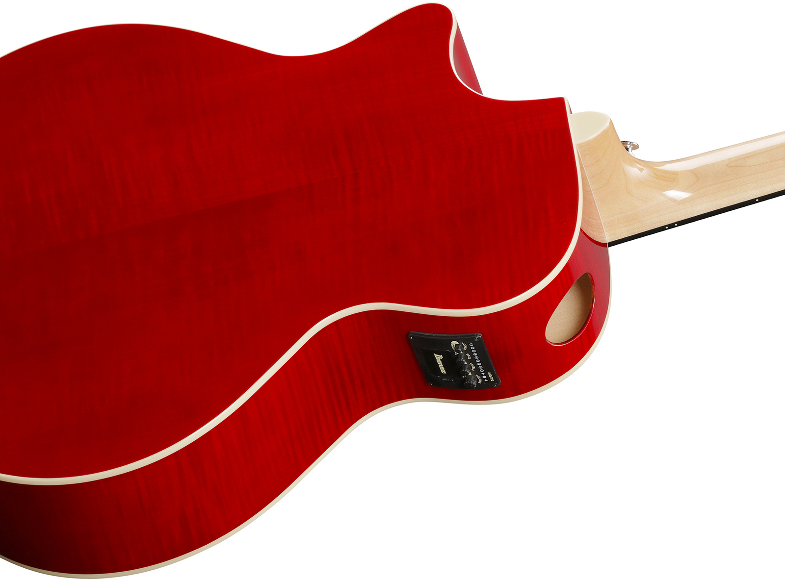 Ibanez Ae170 Ntr Concert Thinline Cw Epicea Erable Ova - Natural Top, Transparent Red Back - Folk guitar - Variation 5