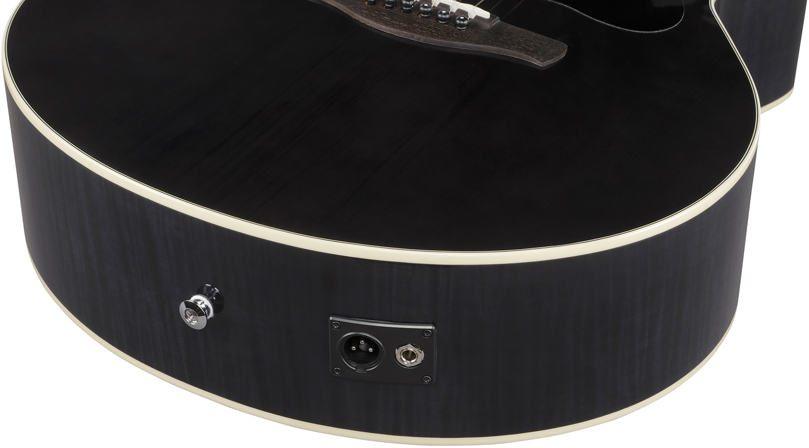 Ibanez Ae170 Tbk Concert Thinline Cw Epicea Erable Ova - Transparent Black - Folk guitar - Variation 4