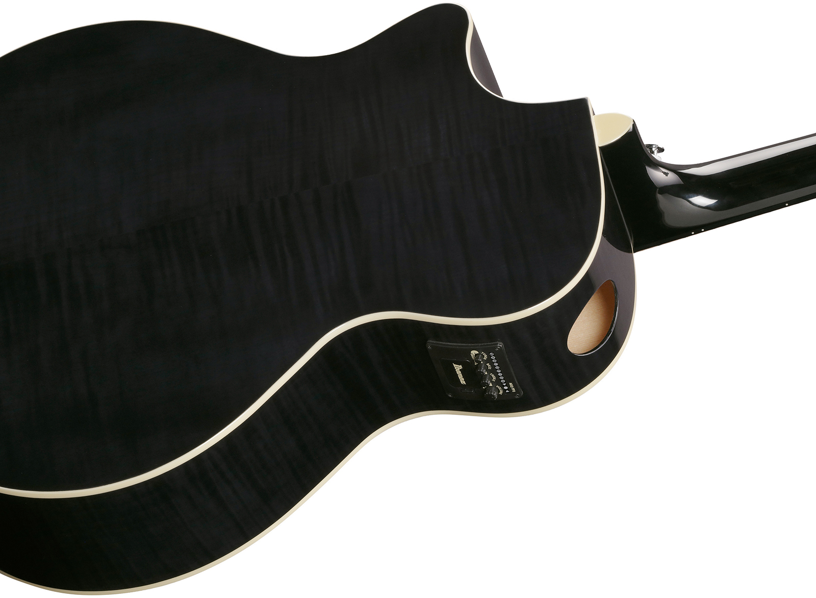 Ibanez Ae170 Tbk Concert Thinline Cw Epicea Erable Ova - Transparent Black - Folk guitar - Variation 5
