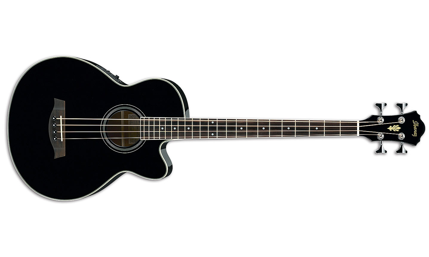 Ibanez Aeb8e Bk Cw Epicea Okoume Pur - Black - Acoustic bass - Variation 1