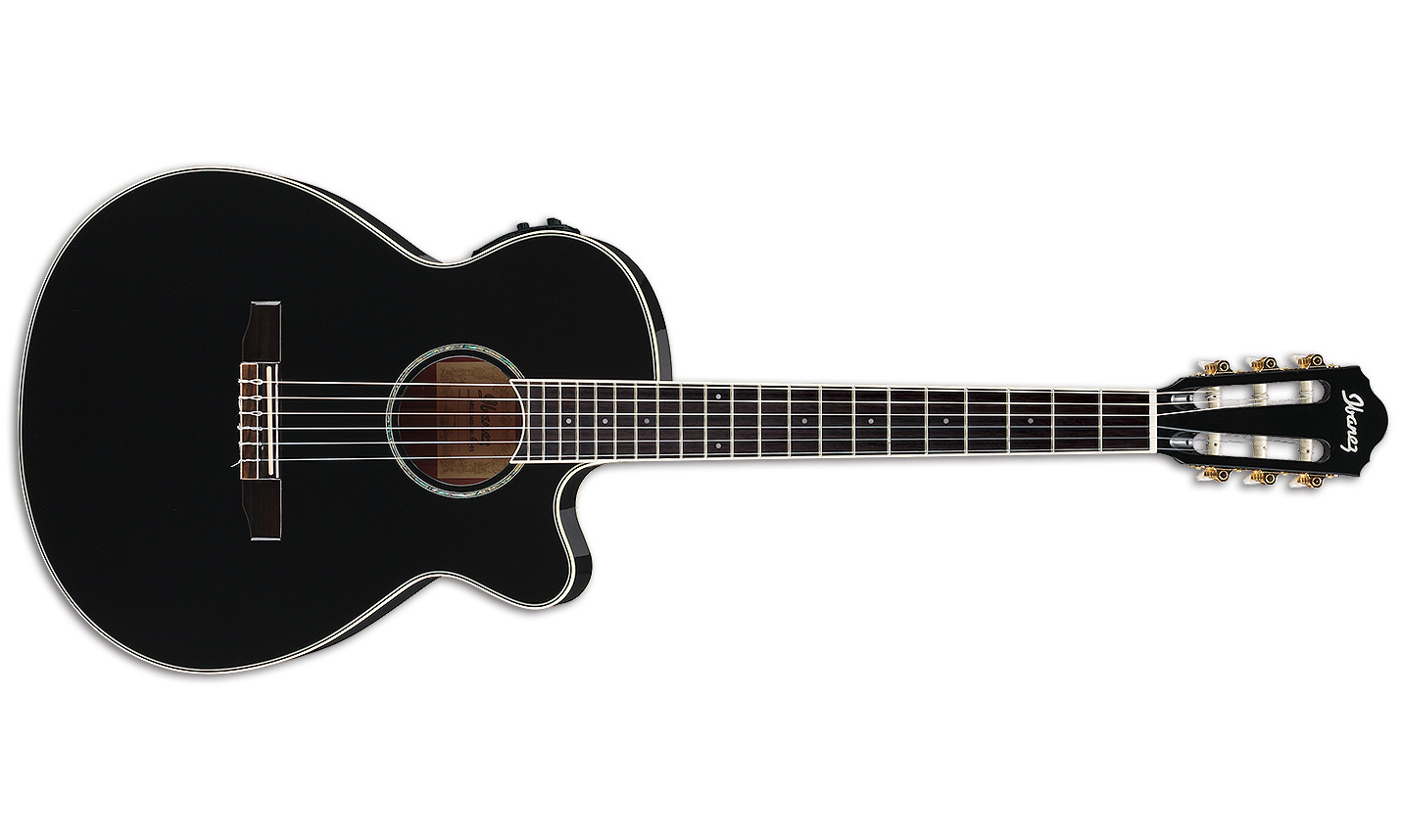 Ibanez Aeg10nii Bk Concert Cw Epicea Acajou - Black High Gloss - Classical guitar 4/4 size - Variation 1