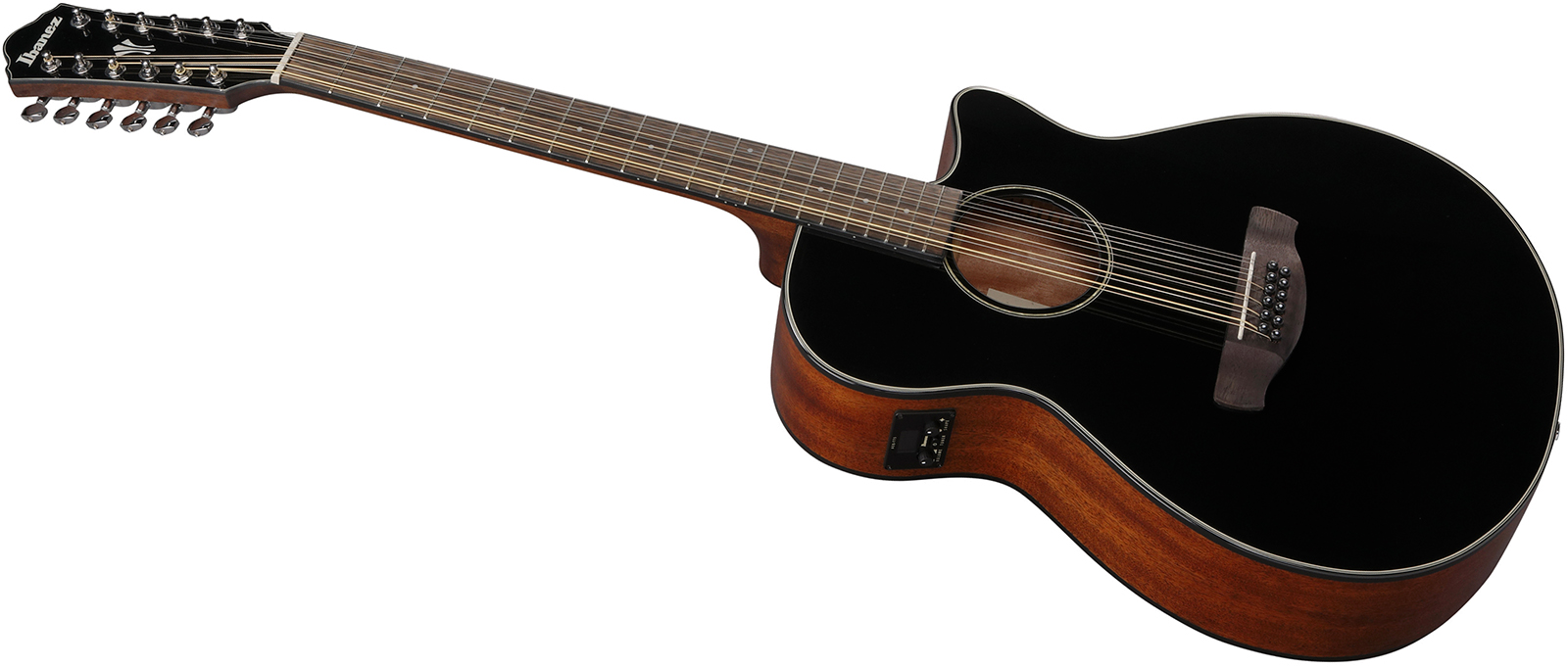 Ibanez Aeg5012 Bkh Concert 12c Epicea Okoume Lau - Black - Folk guitar - Variation 2