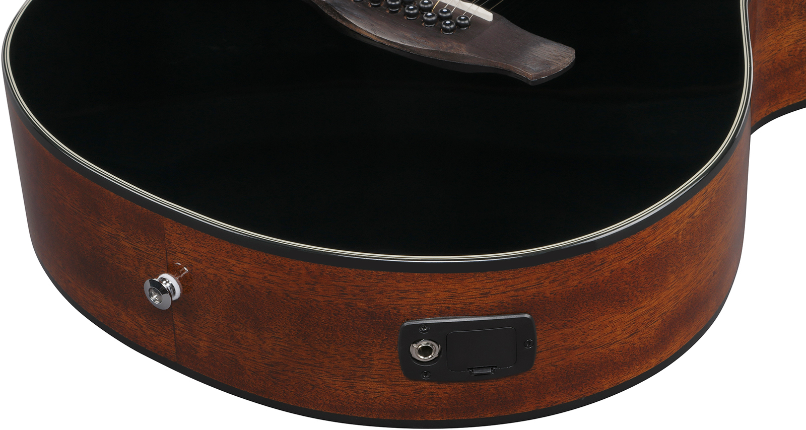 Ibanez Aeg5012 Bkh Concert 12c Epicea Okoume Lau - Black - Folk guitar - Variation 4