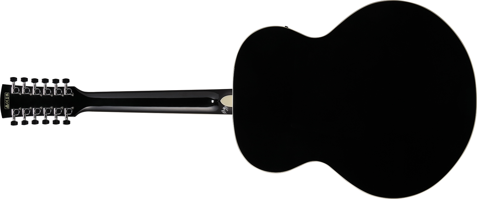 Ibanez Aj7012m1e Bk Jumbo 12c Epicea Okoume Lau - Black - Folk guitar - Variation 1