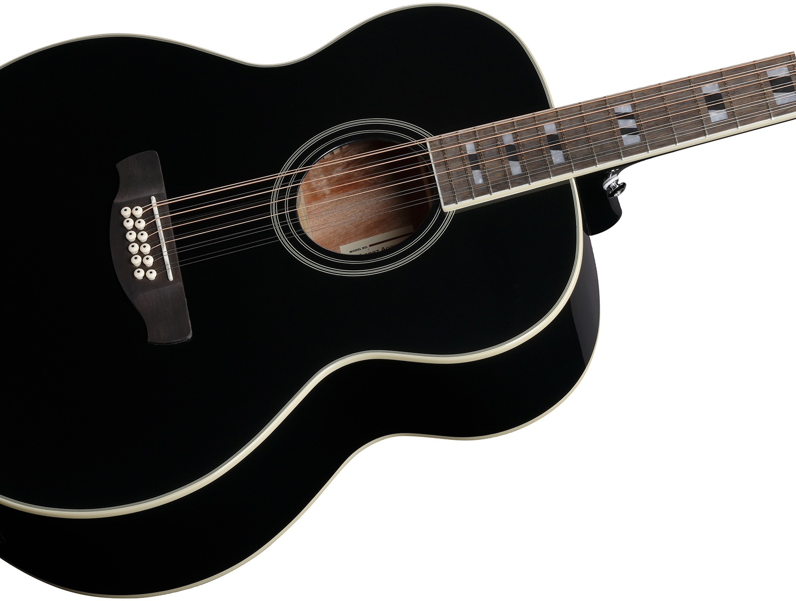 Ibanez Aj7012m1e Bk Jumbo 12c Epicea Okoume Lau - Black - Folk guitar - Variation 3