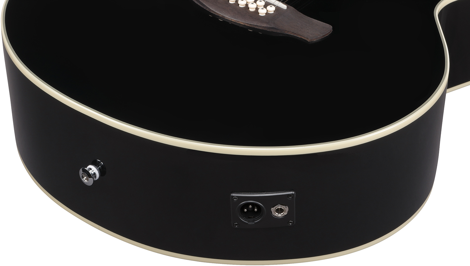 Ibanez Aj7012m1e Bk Jumbo 12c Epicea Okoume Lau - Black - Folk guitar - Variation 4