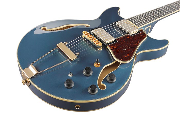 Ibanez Amh90 Pbm Artcore Expressionist 2h Ht Eb - Prussian Blue Metallic - Hollow-body electric guitar - Variation 2