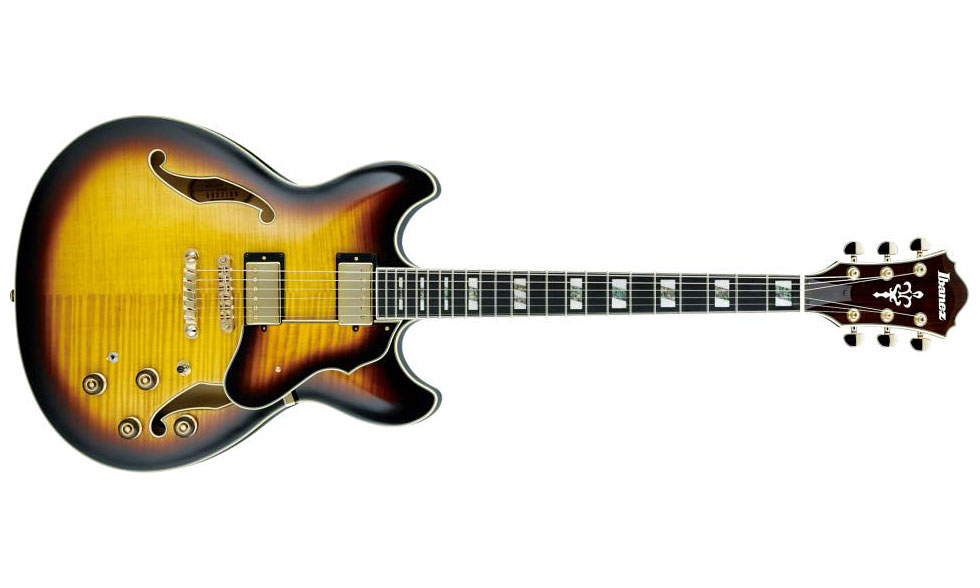 Ibanez As153 Ays Artstar Hh Ht Eb - Antique Yellow Sunburst - Semi-hollow electric guitar - Variation 1