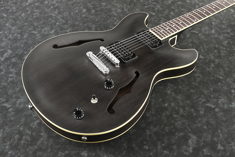Ibanez As53 Tkf Artcore Hh Ht Noy - Trans Black Flat - Semi-hollow electric guitar - Variation 1