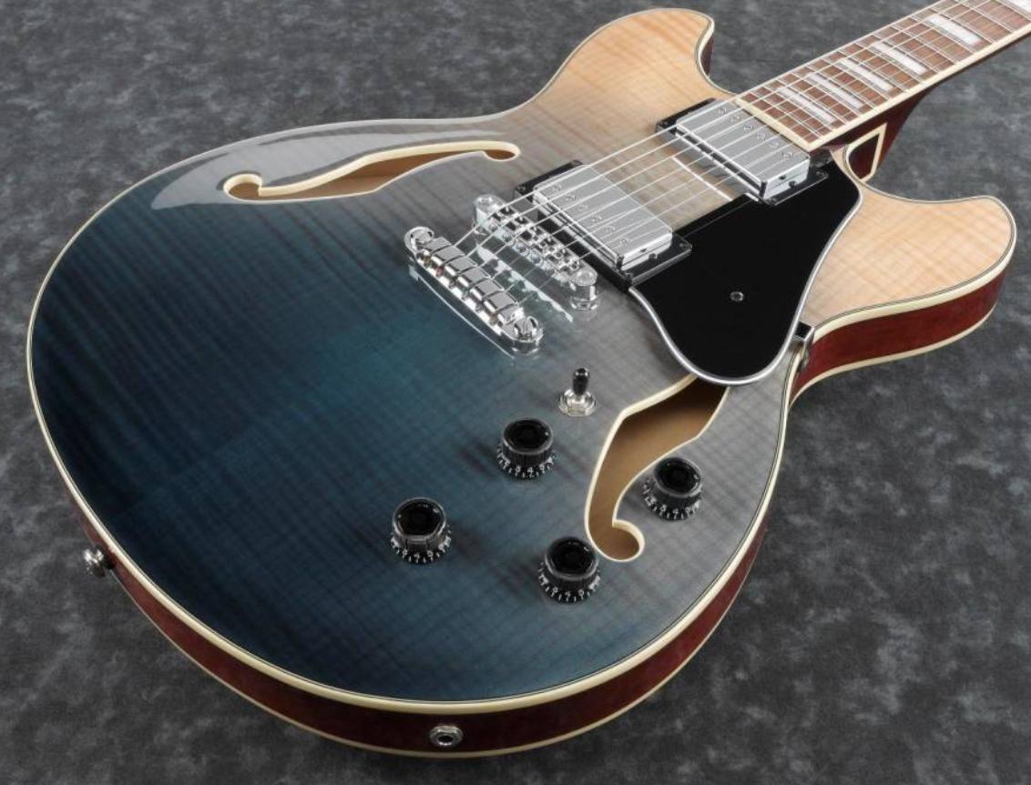 Ibanez As73fm Tif Artcore Hh Ht Wal - Transparent Indigo Fade - Semi-hollow electric guitar - Variation 1