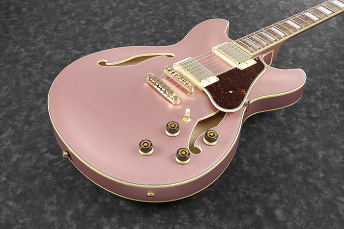 Ibanez As73g Rgf Artcore Hh Ht Noy - Rose Gold Metallic Flat - Semi-hollow electric guitar - Variation 1
