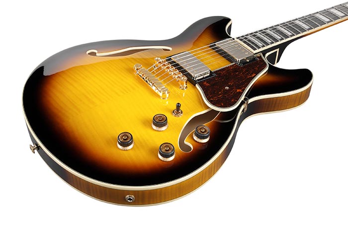 Ibanez As93fm Ays Artcore Expressionist Hh Ht Eb - Antique Yellow Sunburst - Semi-hollow electric guitar - Variation 2