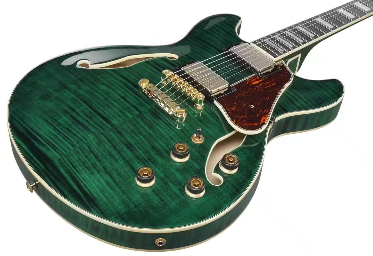 Ibanez As93fm Tmg Artcore Expressionist 2h Ht Eb - Transparent Moss Green - Semi-hollow electric guitar - Variation 2