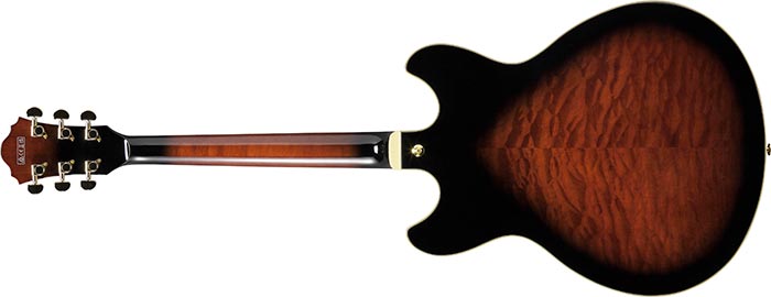 Ibanez As93qmsp Dbs Artcore Expressionist 2h Ht Eb - Dark Brown Sunburst - Semi-hollow electric guitar - Variation 1
