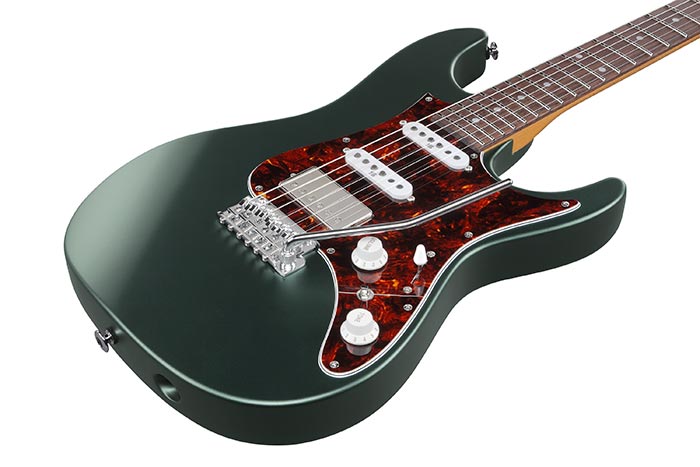 Ibanez Az2204n Vgf Prestige Jap Hss Seymour Duncan Trem Rw - Ivy Green Metallic Flat - Str shape electric guitar - Variation 2