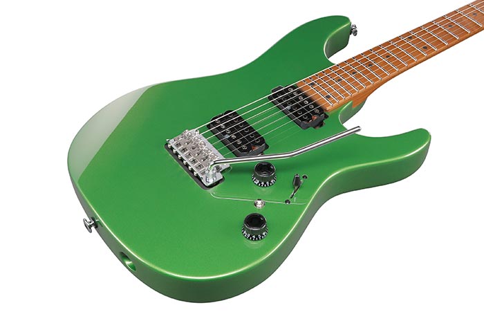 Ibanez Az2402 Agm Prestige Jap 2h Seymour Duncan Trem Mn - Apple Green Metallic - Str shape electric guitar - Variation 2