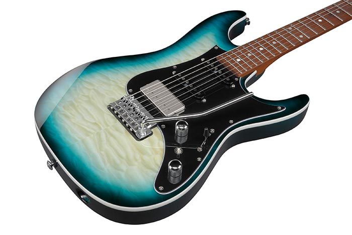 Ibanez Az24p1qm Premium Hss Trem Mn - Deep Ocean Blonde - Str shape electric guitar - Variation 2