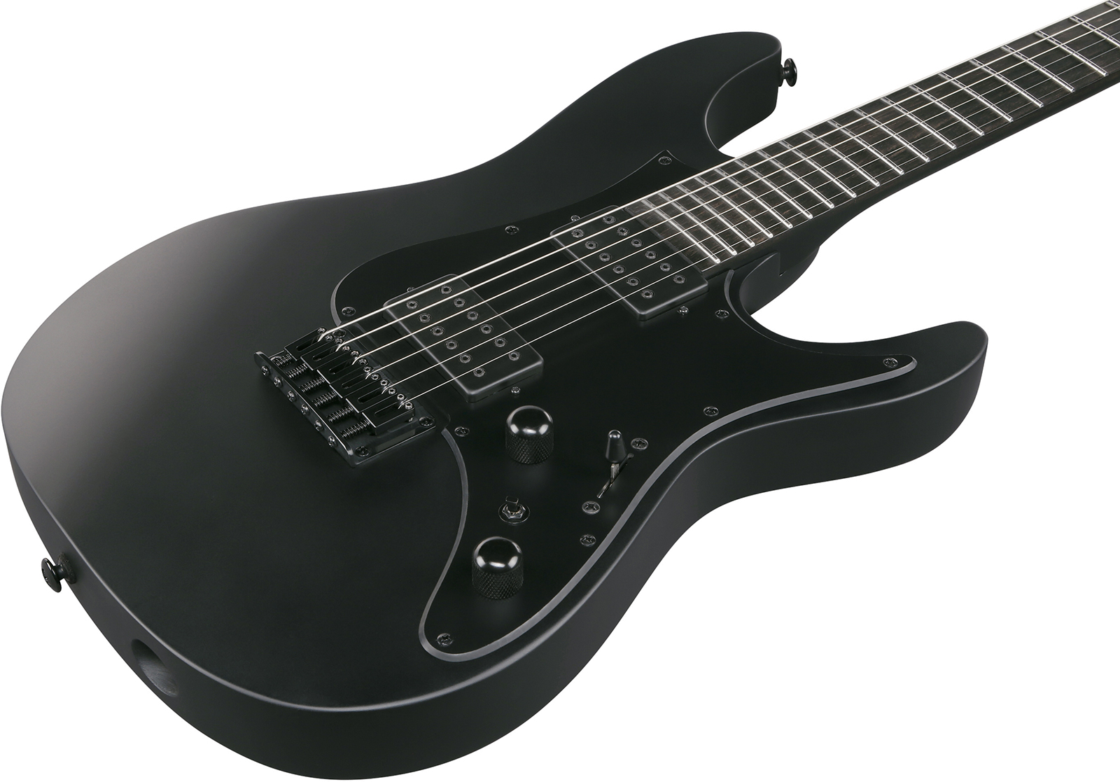 Ibanez Az41b1 Bkf Iron Label 2h Dimarzio Ht Eb - Black Flat - Str shape electric guitar - Variation 2