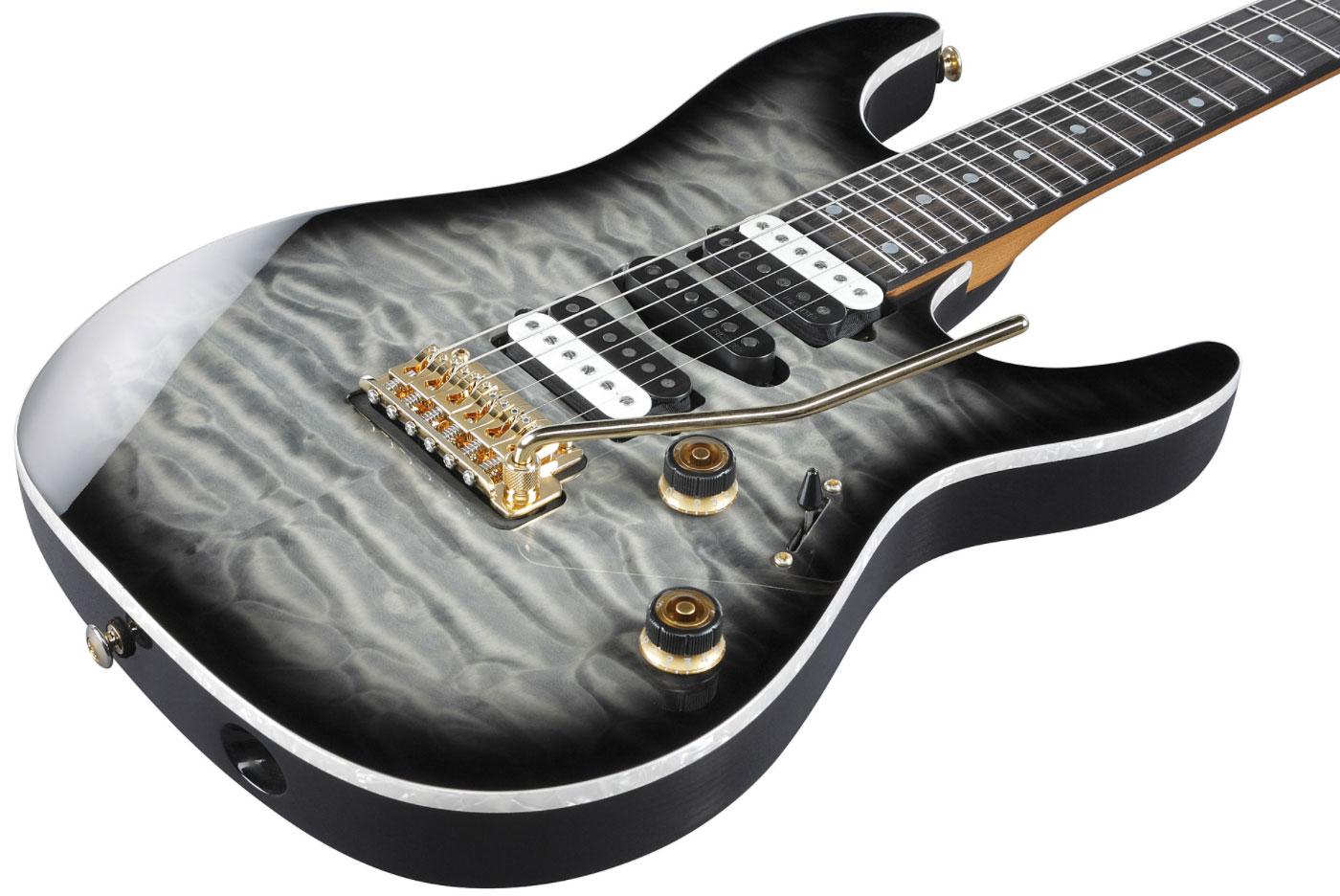 Ibanez Az47p1qm Bib Premium Hsh Di Marzio Trem Eb - Black Ice Burst - Str shape electric guitar - Variation 1