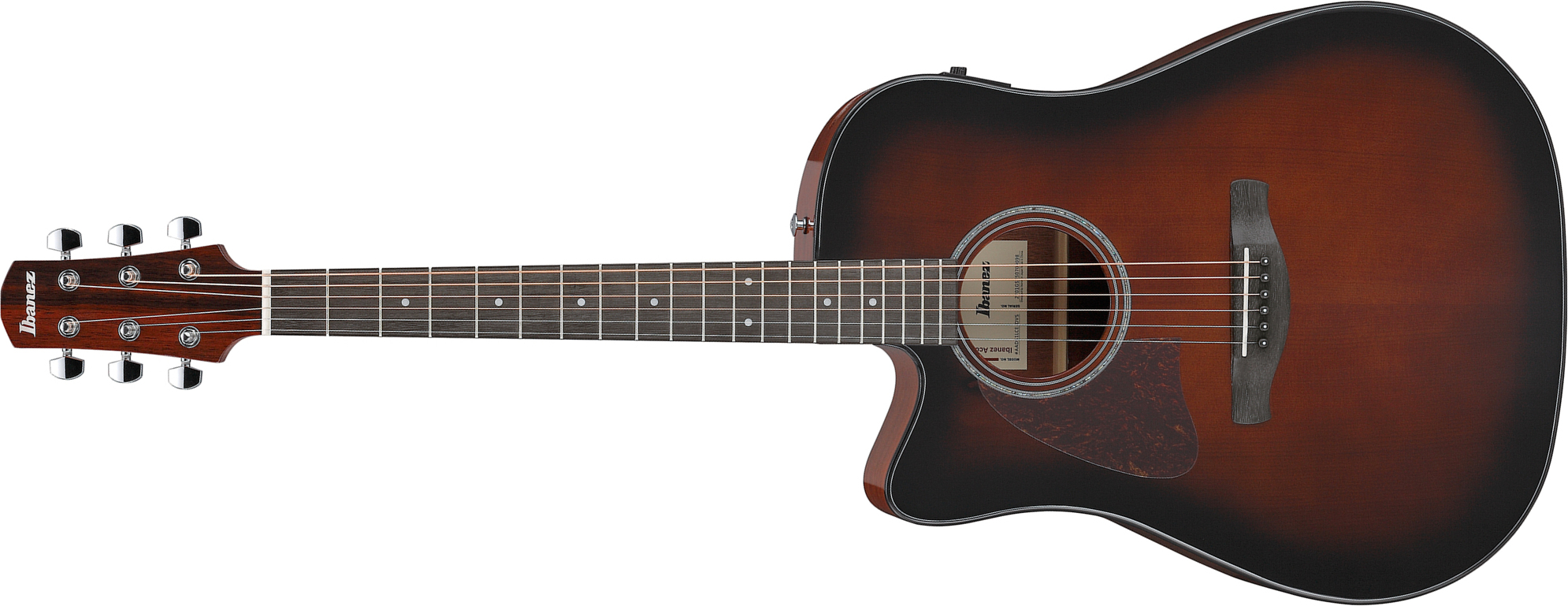 Ibanez Aad51lce Dvs Lh Advanced Dreadnought Cw Gaucher Epicea Sapele Pur - Dark Violin Sunburst - Folk guitar - Main picture