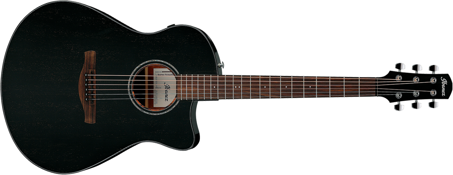 Ibanez Aam340ce Rub Advanced Auditorium Cw Tout Acajou Rw - Rustic Black - Folk guitar - Main picture