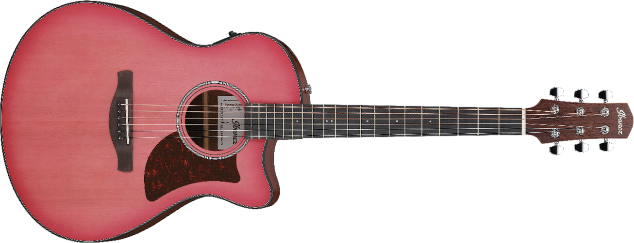 Ibanez Aam50ce Cro Advanced Auditorium Cw Epicea Sapele Pur - Coral Red Burst Open Pore - Folk guitar - Main picture
