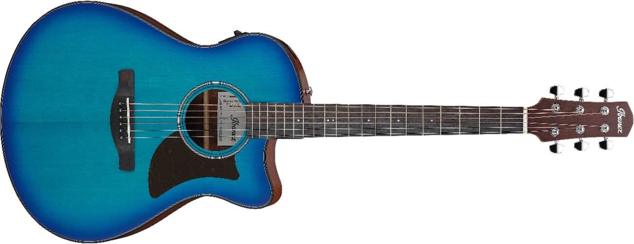 Ibanez Aam50ce Sbo Advanced Auditorium Cw Epicea Sapele Pur - Sapphire Blue Burst Open Pore - Folk guitar - Main picture