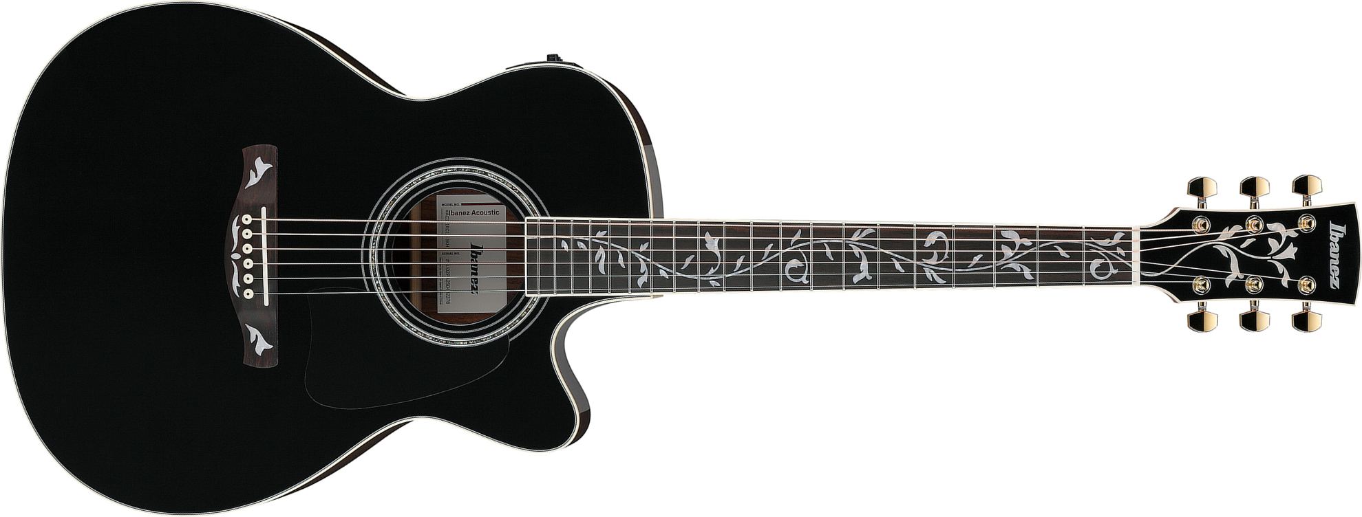 Ibanez Ac391rce Bkh Artwood Grand Concert Cw Shsc Epicea Palissandre Rw - Black Top - Folk guitar - Main picture