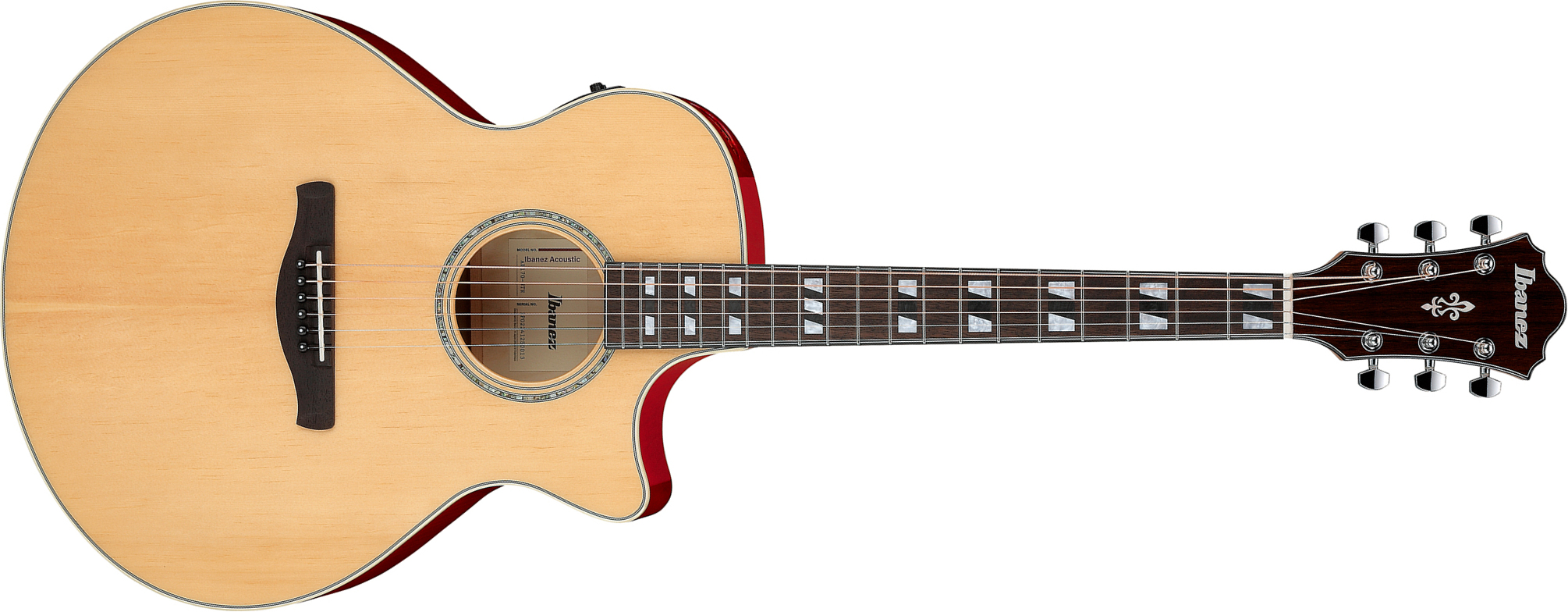 Ibanez Ae170 Ntr Concert Thinline Cw Epicea Erable Ova - Natural Top, Transparent Red Back - Folk guitar - Main picture