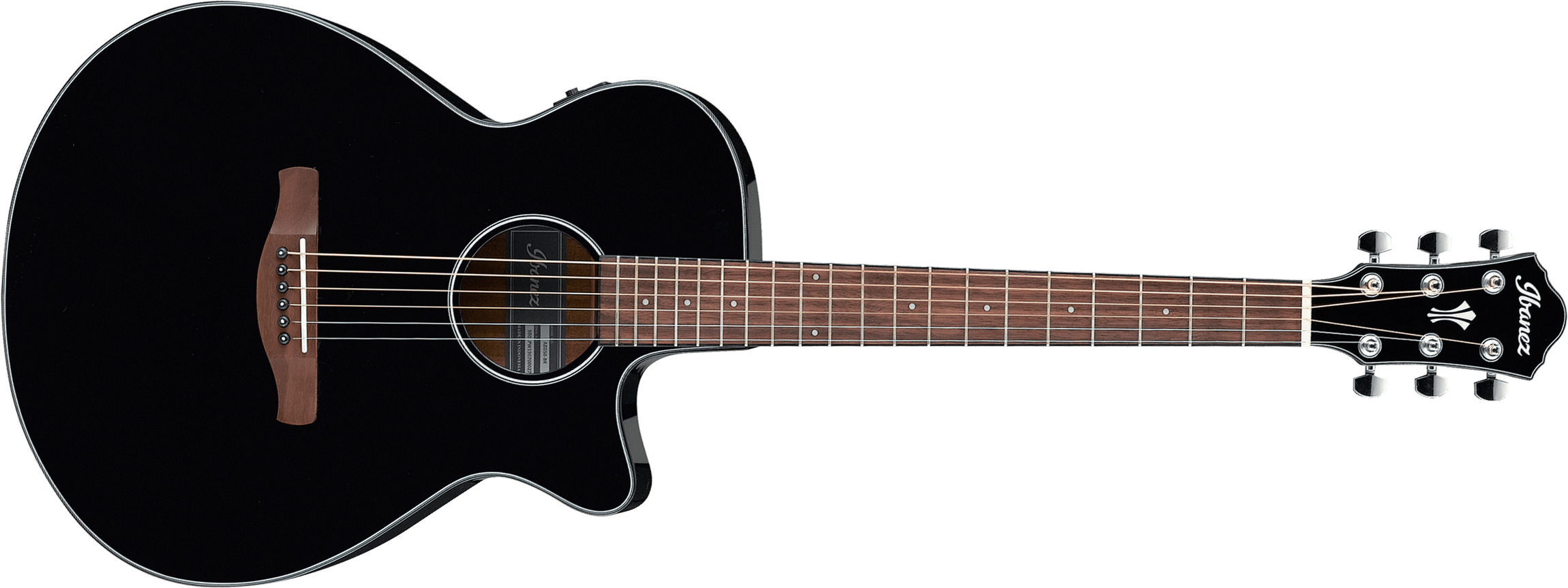 Ibanez Aeg50 Bk Concert Cw Epicea Sapele Wal - Black - Electro acoustic guitar - Main picture
