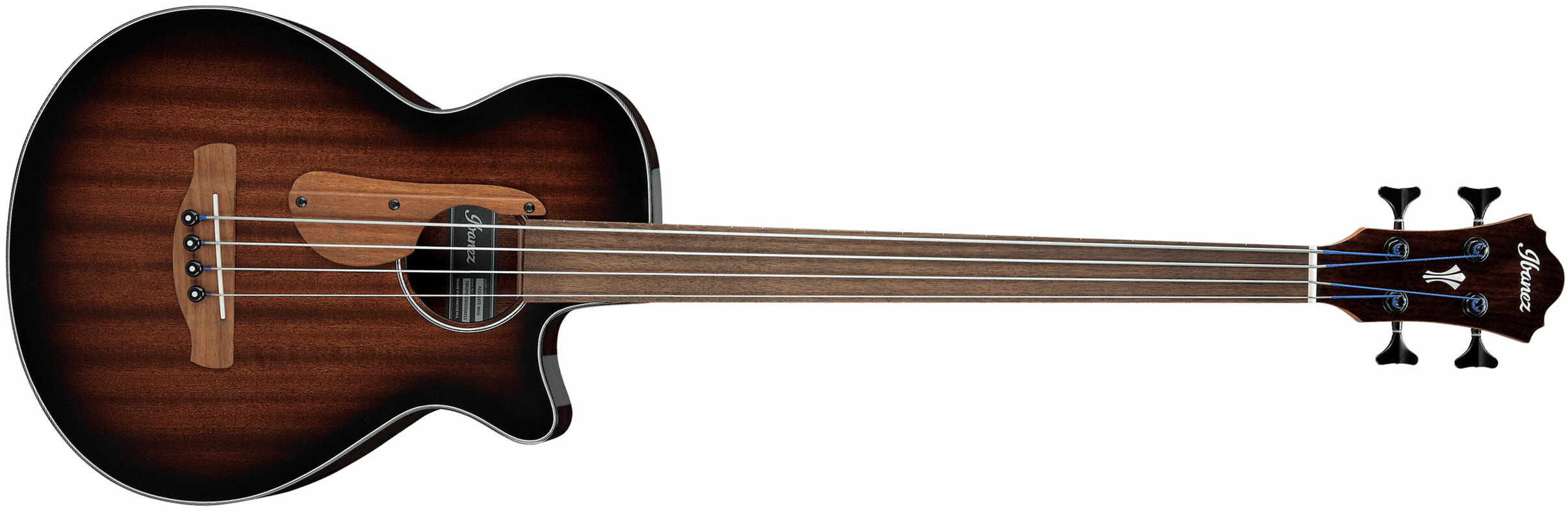 Ibanez Aegb24fe Mhs Fretless Cw Tout Sapele Noy - Mahogany Sunburst - Acoustic bass - Main picture