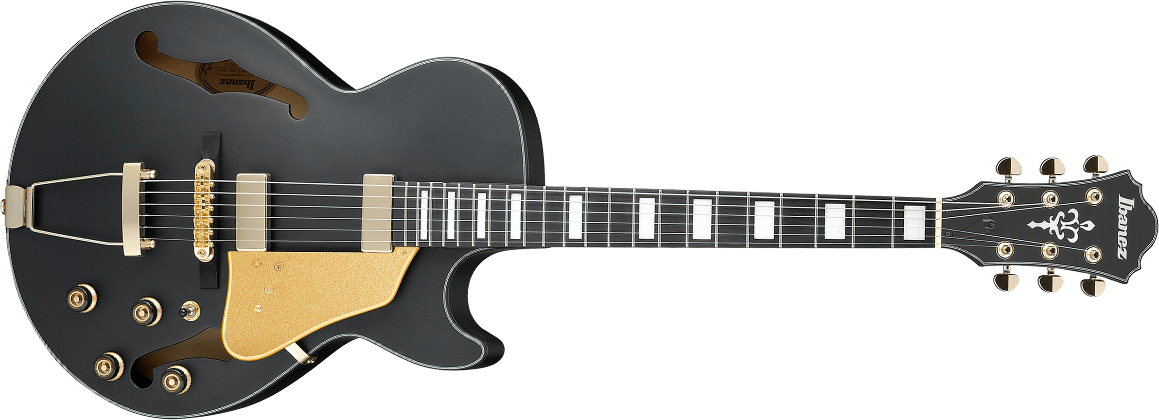 Ibanez Ag85 Bkf Artcore Expressionist Ht Hh Eb - Black Flat - Hollow-body electric guitar - Main picture