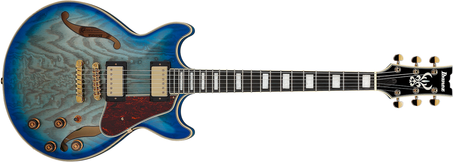 Ibanez Am93qa Jbb Artcore Expressionist 2h Ht Eb - Jet Blue Burst - Semi-hollow electric guitar - Main picture